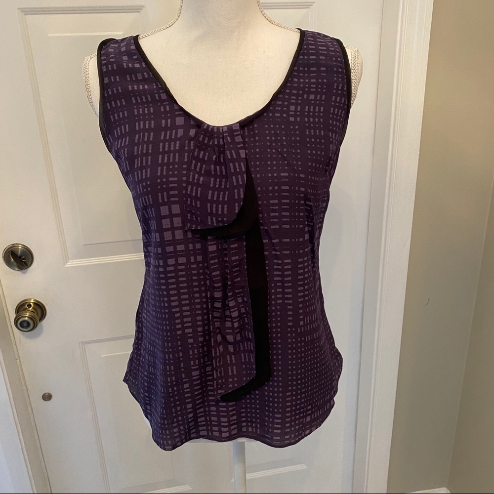 Halogen silk sleeveless blouse with bow